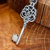 Sterling Silver Key Pendant. Handmade Elegant Charm Necklace.