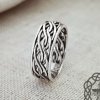 Sterling Silver Braided Viking Ring. Handmade Norse Jewelry.