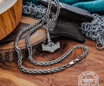 God of War Mjolnir Pendant. Sterling Silver Kratos Thor Hammer Necklace. Handmade Viking Jewelry.