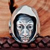 Sterling Silver Salvador Dali Ring. Hooded Design with Bandolier.
