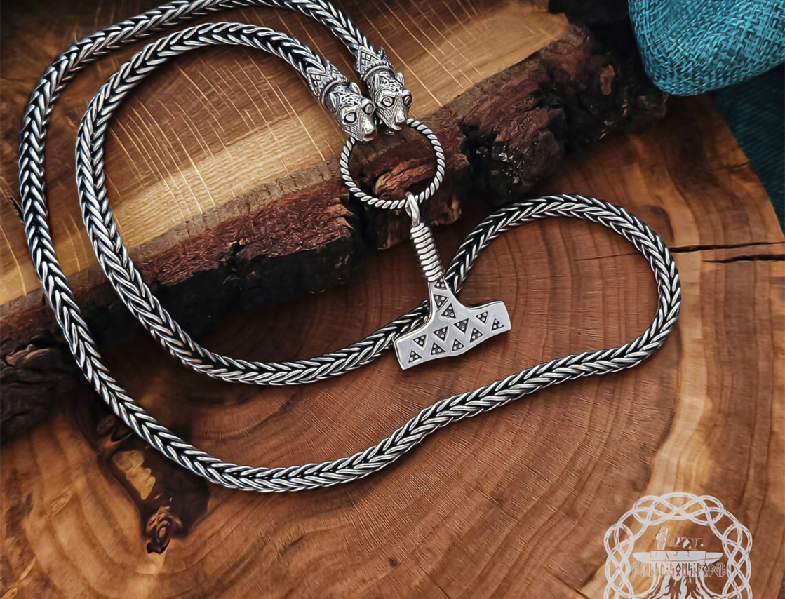 Viking Thor Hammer Replica from Vaalse on Falster. Sterling Silver Valse Mjolnir Pendant.