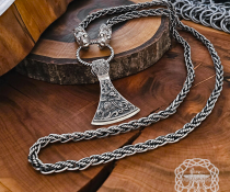 Mammen Style Viking Axe Pendant. Sterling Silver Norse Jewelry.