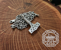 Viking Thor Hammer Replica from Vaalse on Falster. Sterling Silver Valse Mjolnir Pendant.