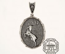 House Baratheon Pendant, Game of Thrones Pendant, House Baratheon Necklace, Game of Thrones Jewelry, Sterling Silver Pendant