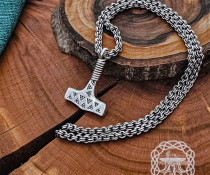 Viking Thor Hammer Replica from Vaalse on Falster. Sterling Silver Valse Mjolnir Pendant.