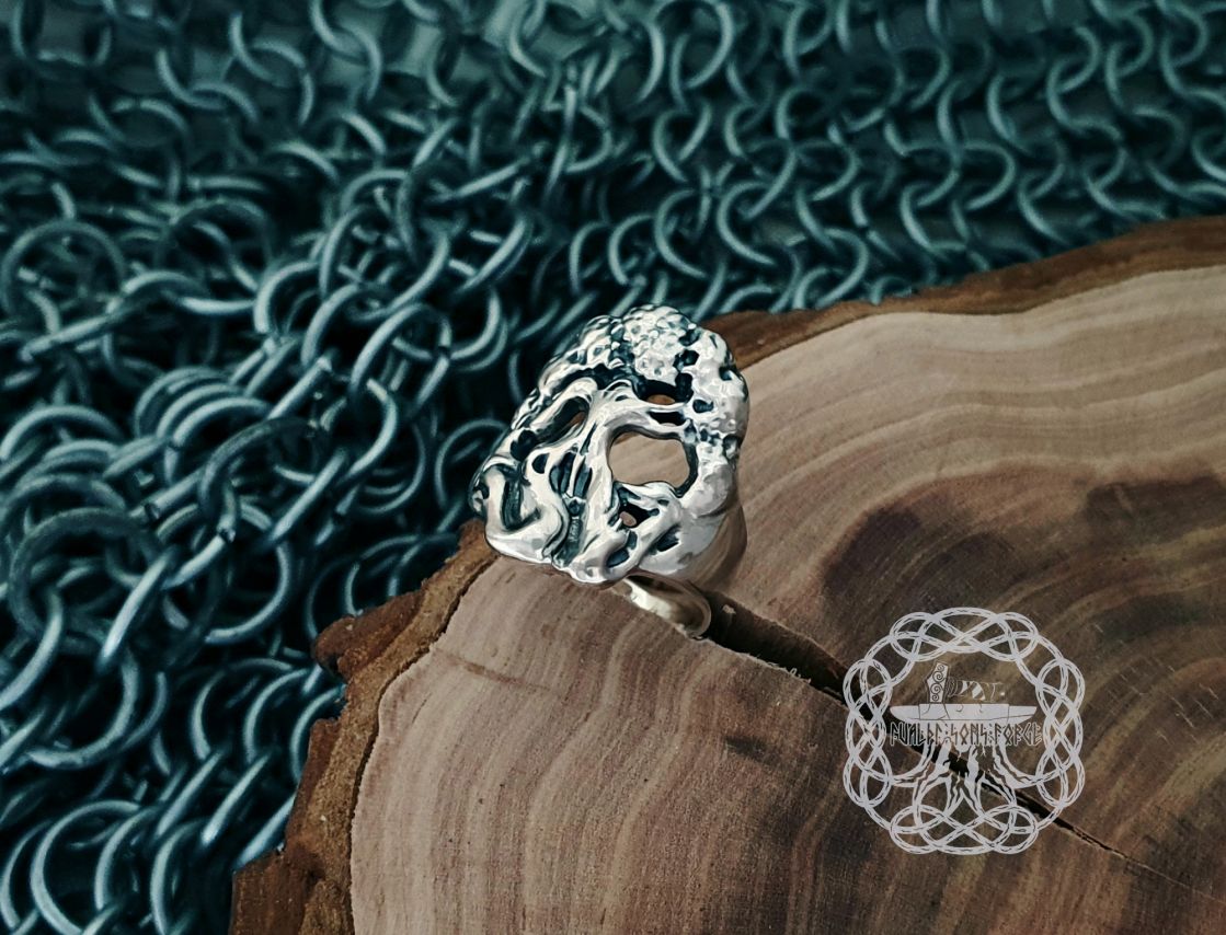Handcrafted Sterling Silver Yggdrasil Ring. Norse Viking Jewelry.