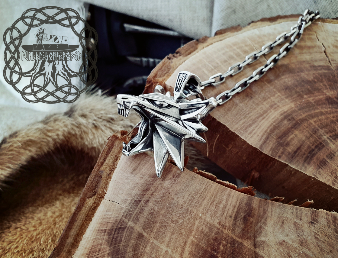 Wolf Pendant Wolf Necklace Sterling Silver Pendant Wolf Jewelry Wolf School
