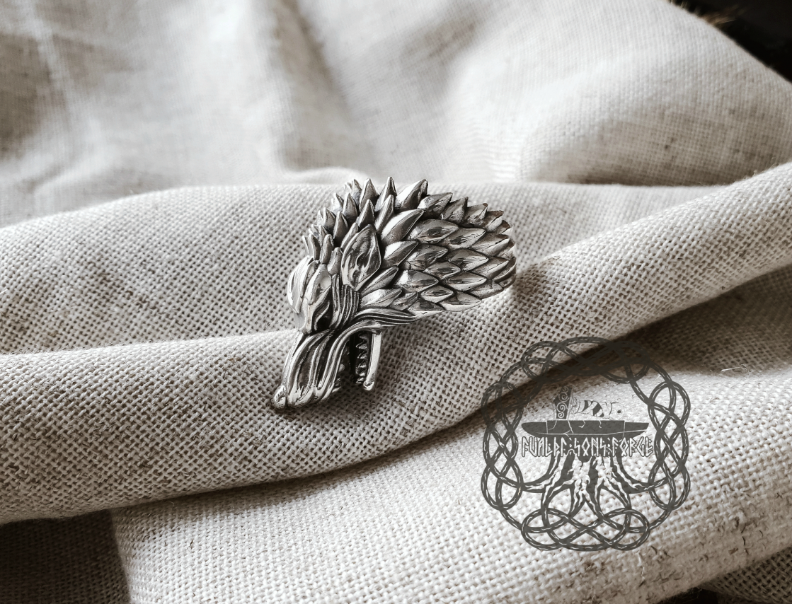House Stark Direwolf Ring Sterling Silver Stark Ring Jon Snow Winterfell Ring Wolf Ring