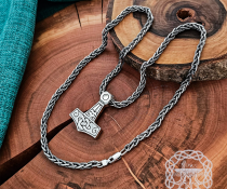 Sterling silver mjolnir pendant. Handmade Thor Hammer replica from Kostroma.