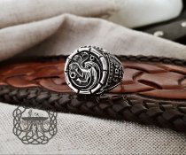 House Targaryen Ring, Sterling Silver Ring, Game of Thrones Jewelry, Targaryen House Amulet, Daenerys Targaryen, Fire and Blood