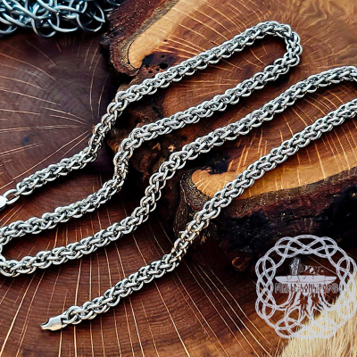 Handmade Sterling Silver Viking Chain. Authentic Norse Necklace.