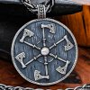 Handmade Sterling Silver Shield Pendant. Viking Axe Necklace.