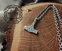 Viking Thor Hammer Replica from Vaalse on Falster. Sterling Silver Valse Mjolnir Pendant.