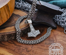 Sterling silver mjolnir pendant. Handmade Thor Hammer replica from Kostroma.