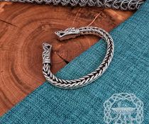 Wolf Head Norse Arm Ring Replica from Gotland. Handmade Sterling Silver Viking Bracelet.