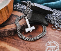 Handmade Mjolnir Pendant Replica from Uppland. Sterling Silver Thor hammer necklace.