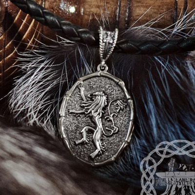 House Lannister Pendant, Game of Thrones Jewelry, Jaime Lannister, Game of Thrones Pendant, Sterling Silver Pendant, Game of Thrones Gifts