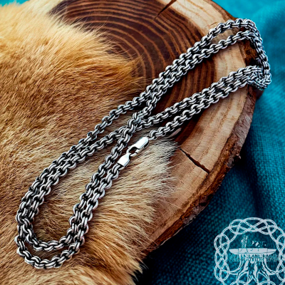 Handmade Sterling Silver Viking Chain. Norse Replica Necklace.