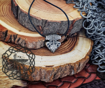 Sterling Silver Sigtuna Mjolnir Viking Necklace. Raven Head Thor Hammer Pendant.