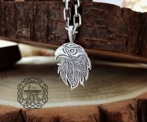 Handmade Sterling Silver Celtic Eagle Pendant. Intricate Knotwork Necklace.