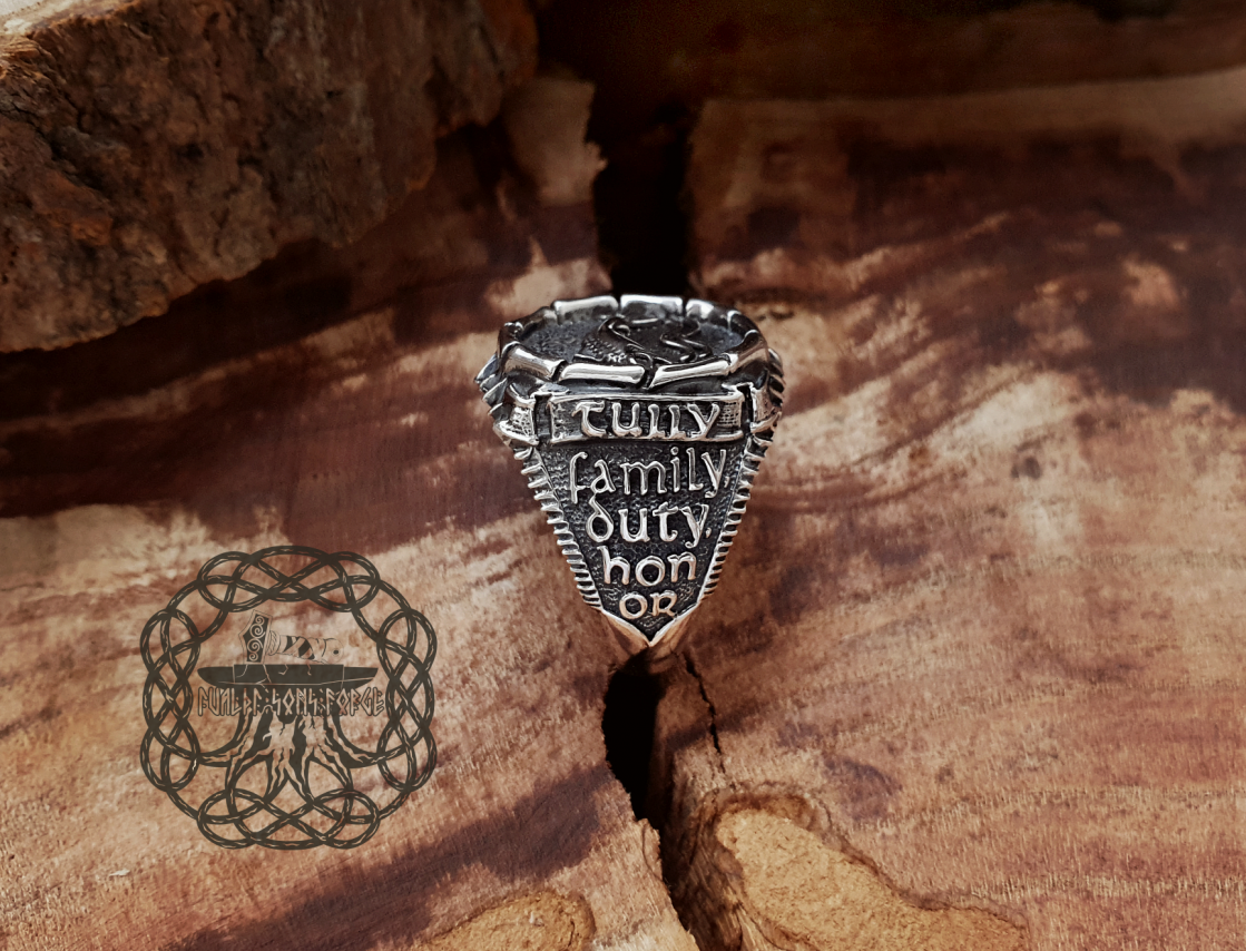 House Tully Ring, Sterling Silver Ring, Game of Thrones Jewelry, Tully House Amulet, Game of Thrones Ring