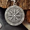 Handmade Sterling Silver Helm of Awe Pendant. Viking Norse Jewelry.