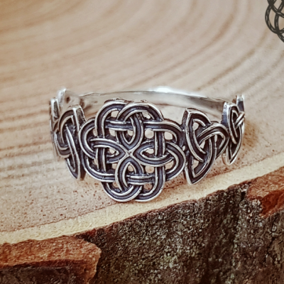 Handmade Sterling Silver Celtic Knot Ring. Triskele Artisan Design.