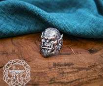 Sterling Silver Orc Durotan Ring. Handmade World of Warcraft Jewelry.