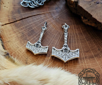God of War Mjolnir Pendant. Sterling Silver Kratos Thor Hammer Necklace. Handmade Viking Jewelry.