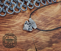 Sterling Silver Sigtuna Mjolnir Viking Necklace. Raven Head Thor Hammer Pendant.