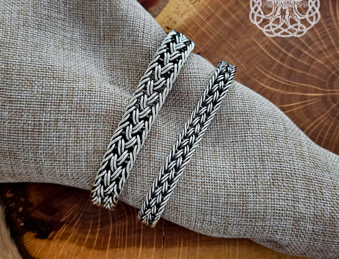 Mammen Style Viking Arm Ring. Handcrafted Sterling Silver Bracelet Inspired by Cammin Casket.