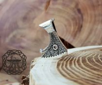 Handcrafted Viking Axe Necklace. Sterling Silver Norse Pendant.
