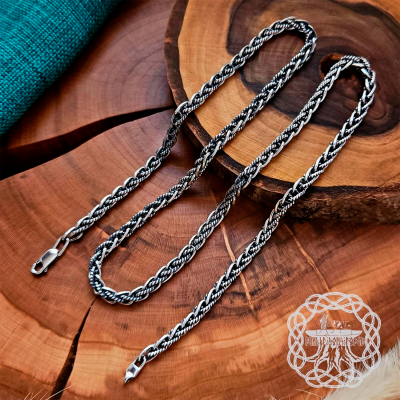 Sterling Silver Filigree Viking Chain. Handmade Norse Necklace.
