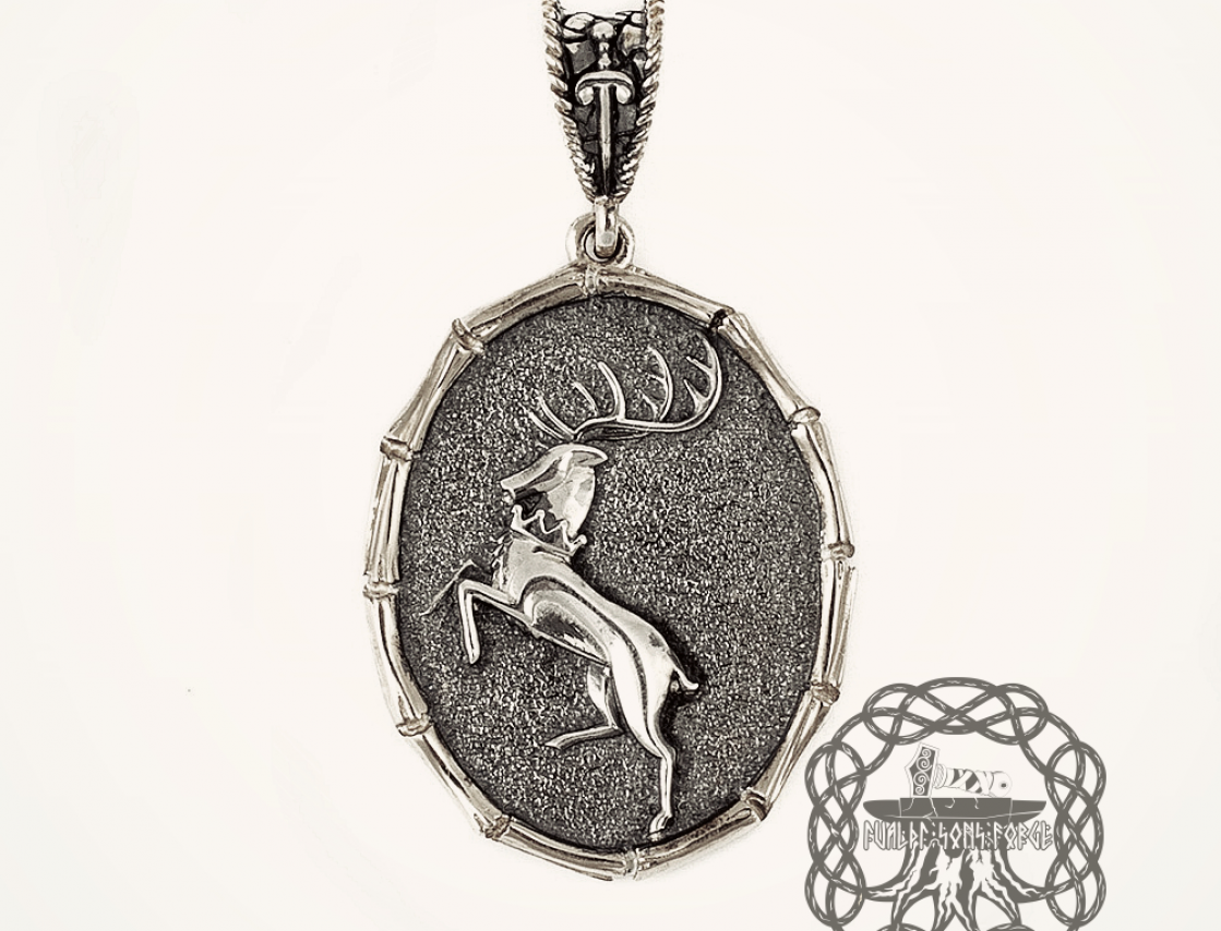House Baratheon Pendant, Game of Thrones Pendant, House Baratheon Necklace, Game of Thrones Jewelry, Sterling Silver Pendant