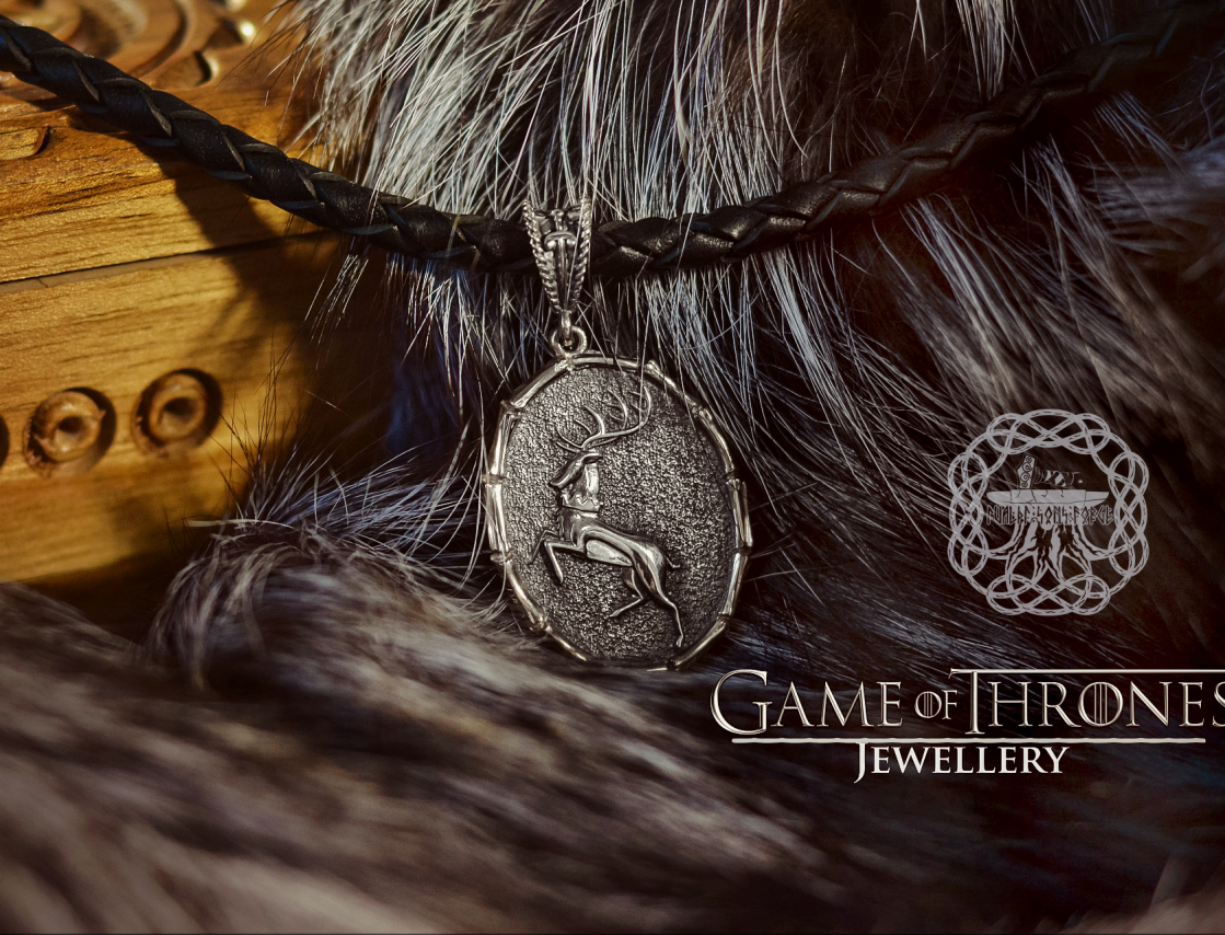 House Baratheon Pendant, Game of Thrones Pendant, House Baratheon Necklace, Game of Thrones Jewelry, Sterling Silver Pendant